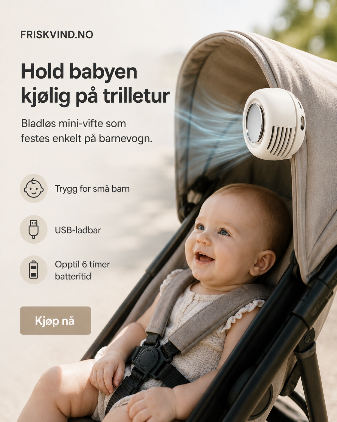 Friskvind minivifte med enkel klips